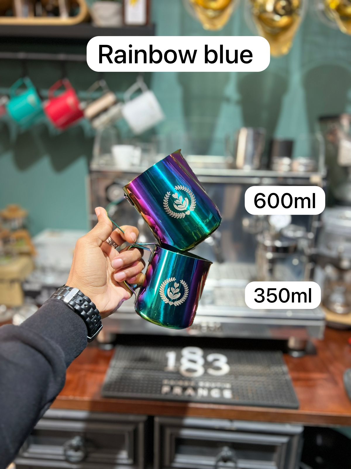 350 ML / 600 ML   RAINBOW BLUE  MILK PITCHER